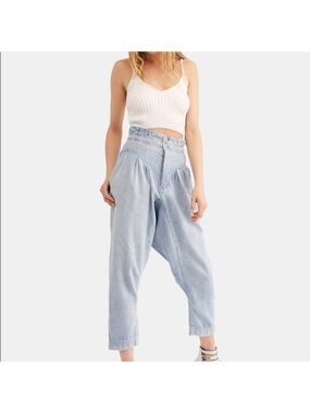 Free People Mover & Shaker Tapered Crop Denim Pants Size 0